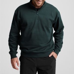 Beyond Yoga Unisex Fit Cypress Green LuxeFleece Half Zip Pullover Size Small